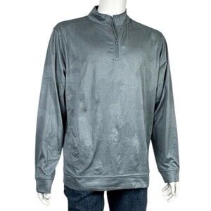 Kirkland Signature Performance X-Large Gray Camo Pull Over Shirt Top 1/4 Zip